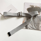 CANVAS SIMPLE DOUBLE BUCKLE DECORATIVE BELT_CWABE0661