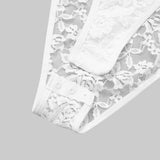 SOLID COLOR LACE LONG SLEEVE HOT GIRL SLIM BODYSUIT_CWMM4627