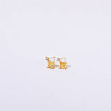 SIMPLE OPAL ZIRCON SMALL BONE STUD EARRINGS_CWMM5717