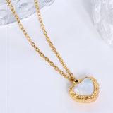 HEART SHAPED SEASHELL GOLD PLATED NECKLACE_CWAJE1098