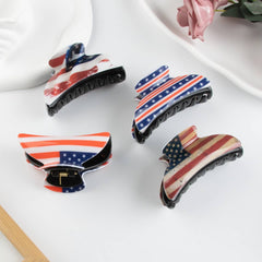 Cwaha1235_4Th Of July Flag Print Hair Claw Clip