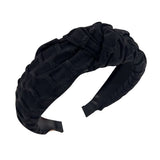 Solid Cross-Knotted Wide-Edge Pressed Hair Band