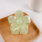 Cwaha1614_Simple Solid Color Flowers Hair Claw Clip