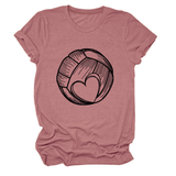 LOVE FOOTBALL T SHIRT CASUAL PLUS SIZE TOP_CWTTSL0509