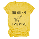 CASUAL CAT PRINT TEE WOMEN S SHORT SLEEVE TOP_CWTTS1519