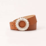 CLASSIC RHINESTONE BUCKLE BELTS FOR WOMEN_CWABE0390