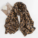 LEOPARD PRINT SCARF SOFT TASSEL WRAP FOR WOMEN_CWASC0999