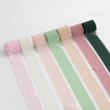 HAND TORN RAW EDGE CHIFFON RIBBON SNOW YARN_CWMM5787