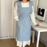 Waterproof And Fresh Ruffled Strap Cross Apron_Cwmm5815