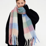 NEW PLAID TASSEL SCARF FOR WOMEN WINTER WARMTH_CWASC0341
