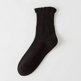 THIN SOLID RUFFLE CREW SOCKS FOR SUMMER_CWMS1374