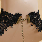 HALLOWEEN FLOWER CRYSTAL LACE SHORT NECKLACE COLLAR_CWMM0163