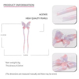 BUTTERFLY ACETATE HAIRPIN U SHAPED PEARL HAIRPIN_CWAHA4207