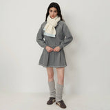 Twist Knit Wool Blend Scarf Cozy Two-Tone Wrap_Cwasc1283