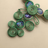 CRYSTAL ALUMINUM WIRE NECKLACE EARRING SET_CWMM4969