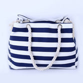 LARGE CAPACITY TRAVEL STRIPED PORTABLE CANVAS BAG_CUAB0227