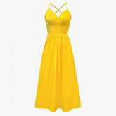 Womens Elegant V-Neck Split Maxi Dress