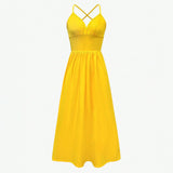 Womens Elegant V-Neck Split Maxi Dress