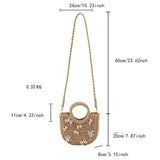 BOW KNOT SEMICIRCLE PAPER ROPE STRAW BAG_CWAB4718