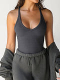 Y2K Style Sexy Slim Knit Solid Color Thread Vest