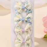 KIDS EMBROIDERED BOW HAIR CLIP SET HANDMADE_CWAHA6716