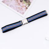 ALLOY BUCKLE ADJUSTABLE ELASTIC BRAIDED BELT_CWABE0676