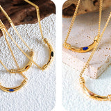 RETRO GOLD TITANIUM STEEL NECKLACE_CWAJE1077
