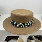 NEW SUMMER FLORAL FLAT TOP SUN HAT FOR WOMEN_CWAH3573