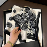 SILK SQUARE SCARF MULBERRY SILK ELEGANT DESIGN_CWASC0536