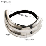 GEOMETRIC METAL TWIST ELASTIC HAIR TIE BAND_CWAHA6196