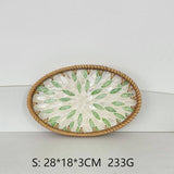 RATTAN OVAL FRUIT TEA SHELL TRAY STORAGE BASKET_CWMM4503