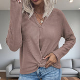 Waffle Knot Base Knit Sweater