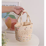 CUTE COLORFUL HOLLOW BUCKET WOVEN BAG_CWAB1888