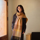 Wool Scarf For Winter Versible Checkered Shawl_Cwasc2327