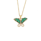 STYLISH VINTAGE ZIRCON BUTTERFLY NECKLACE_CWAHA0881