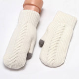 Winter Womens Cute Thick Knit Touchscreen Gloves_Cwag0271