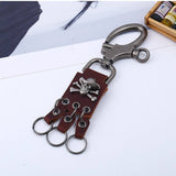 FASHION MENS ALLOY SKULL COWHIDE KEYCHAIN_CWMM5027