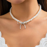 HOT SELLING BLACK BOW BEADED NECKLACE_CWAJE1171