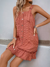 Solid Color Texture Pleated Ruffled Short Dress