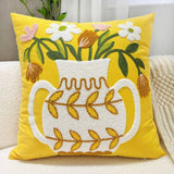 Tulip Embroidered Cute Pillow Cover For Bed Sofa_Cwmm7704
