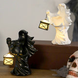 HALLOWEEN GRIM REAPER LANTERN RESIN DECOR_CWAJE5287