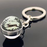 EASTER RABBIT CRYSTAL GLASS BALL PENDANT KEYCHAIN_CWMM0497