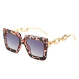 SQUARE FRAME CHAIN FASHION METAL SUNGLASSES WOMEN_CWASG0280