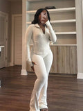 Tight Long-Sleeved Bell Bottoms Two-Piece Set