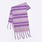 PURPLE STRIPE SCARF SOFT WARM WRAP FOR STUDENTS_CWASC2374