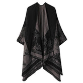 CAPE DARK DOUBLE SIDED WARM OUTER WEAR THICK SHAWL_CWASC2116