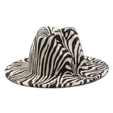 JAZZ HAT WOOLEN HAT COW PATTERN FLAT BRIM HAT_CWAH2540