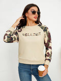 Womens Casual Camouflage Hoodie Pullover