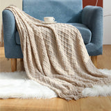 KNITTED SOLID COLOR SOFA BLANKET SHAWL BLANKET_CWMM0188