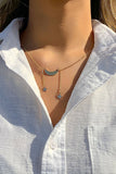 SIMPLE MOON STAR METAL TASSEL NECKLACE_CWAJE0018
